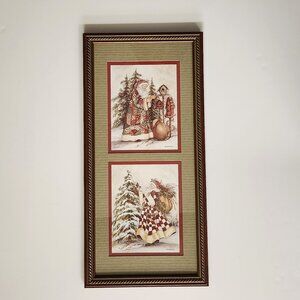 Charlotte Mortimer Old World Santa Prints Matted and Framed EUC